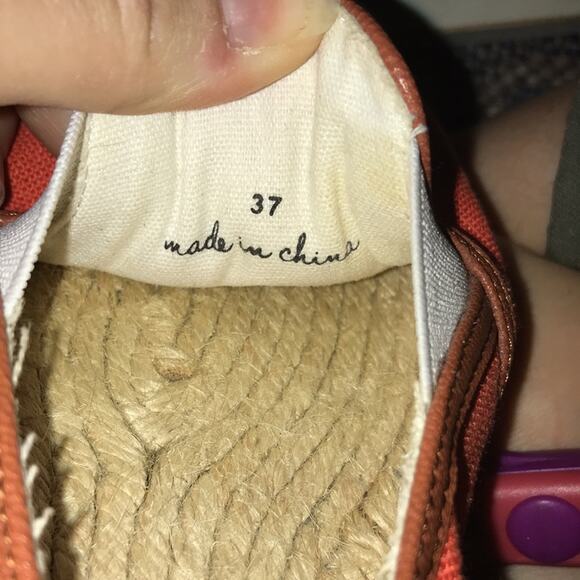 Joie Adrien Fluorescent Coral Espadrille Flats size 6.5 - Picture 7 of 8